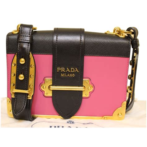 calf leather bag prada|Black Saffiano.